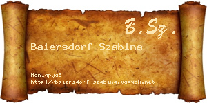 Baiersdorf Szabina névjegykártya